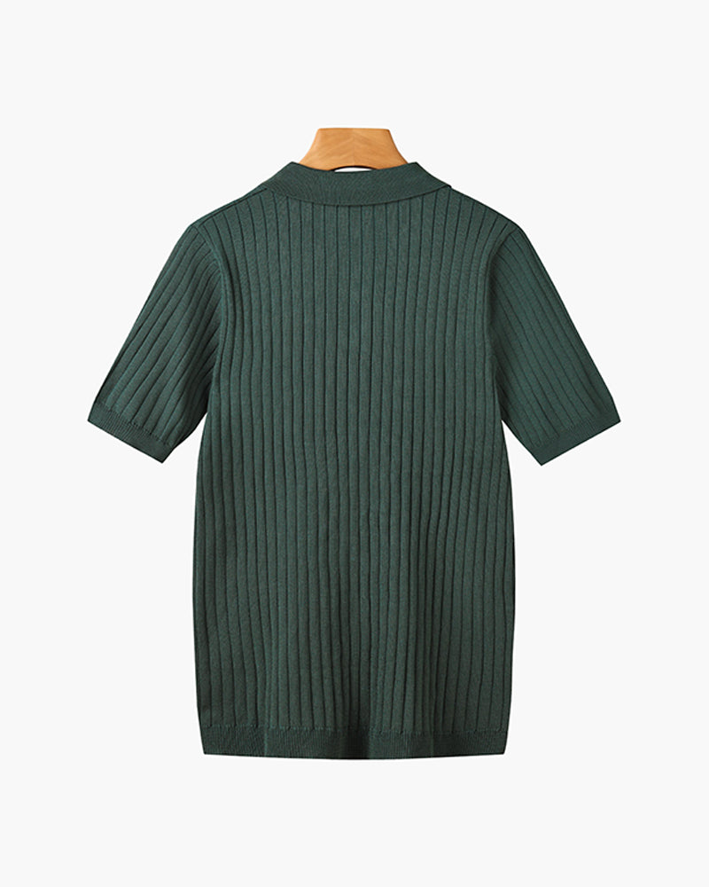 Visconti Knitted Polo Shirt - Verde